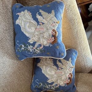 Decorative Angel Needlepoint Pillows